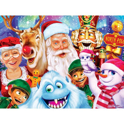 Happy Holidays - North Pole Family Portrait 300 Piece EZ Grip Jigsaw Puzzle