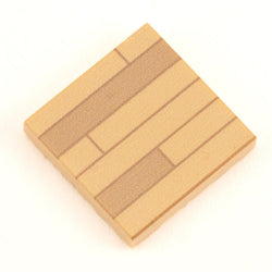 Hardwood Flooring (Light) / Basketball Court 2x2 Tile made using LEGO parts -B3 Customs (Online Order Only)
