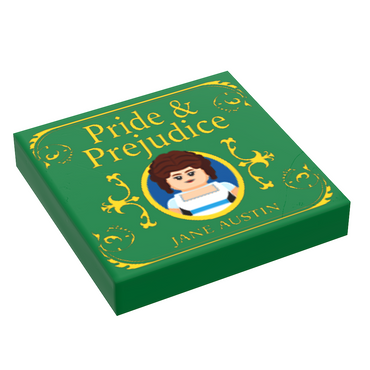 Pride & Prejudice Book (2x2 Tile) made using real LEGO part - B3 Customs (Online Order Only)
