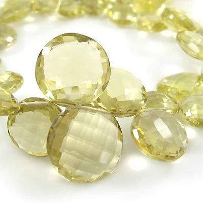 Lemon Quartz Faceted Coin (ONLINE ORDER ONLY)