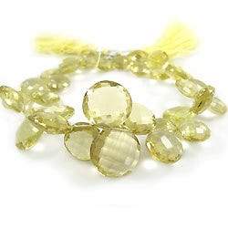Lemon Quartz Faceted Coin (ONLINE ORDER ONLY)