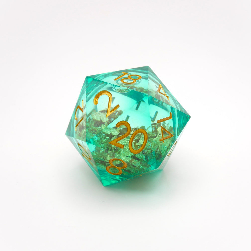 Leprechaun's Gold - Giant D20 Liquid Core DnD Dice Set | Acrylic RPG Gaming Dice (ONLINE ORDER ONLY)