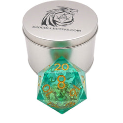 Leprechaun's Gold - Giant D20 Liquid Core DnD Dice Set | Acrylic RPG Gaming Dice (ONLINE ORDER ONLY)