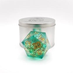 Leprechaun's Gold - Giant D20 Liquid Core DnD Dice Set | Acrylic RPG Gaming Dice (ONLINE ORDER ONLY)