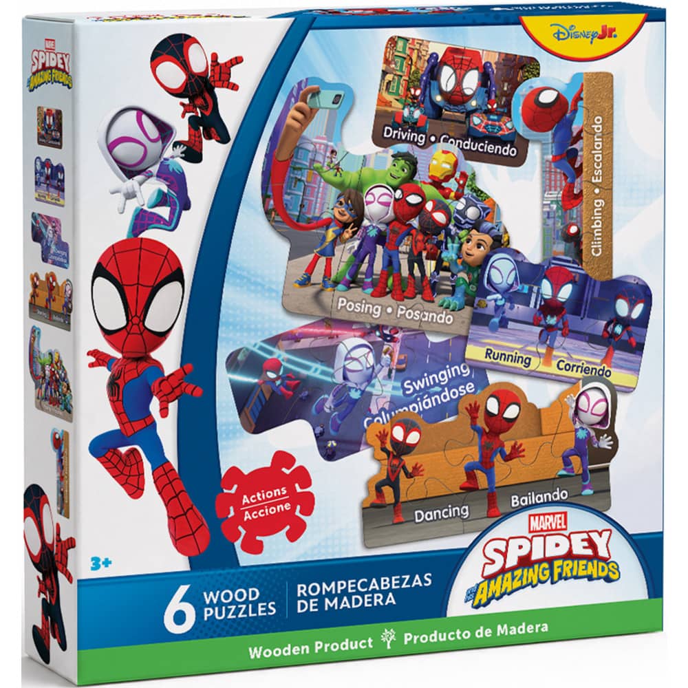 Disney - Spidey & Friends 6-Pack Wood Shaped Puzzles