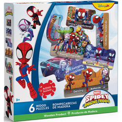Disney - Spidey & Friends 6-Pack Wood Shaped Puzzles