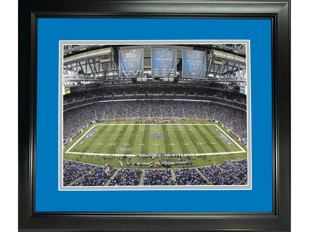 Framed Ford Field Detroit Lions 11"x14" Football Photo Professionally Matted