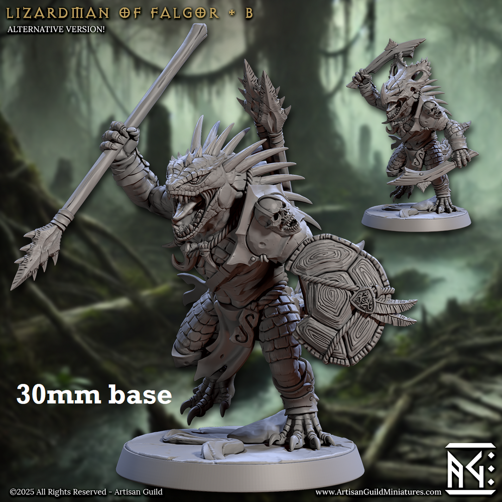 Lizardman of Falgor: Sculpt B (Male Lizardfolk Warrior) (Online Order Only)