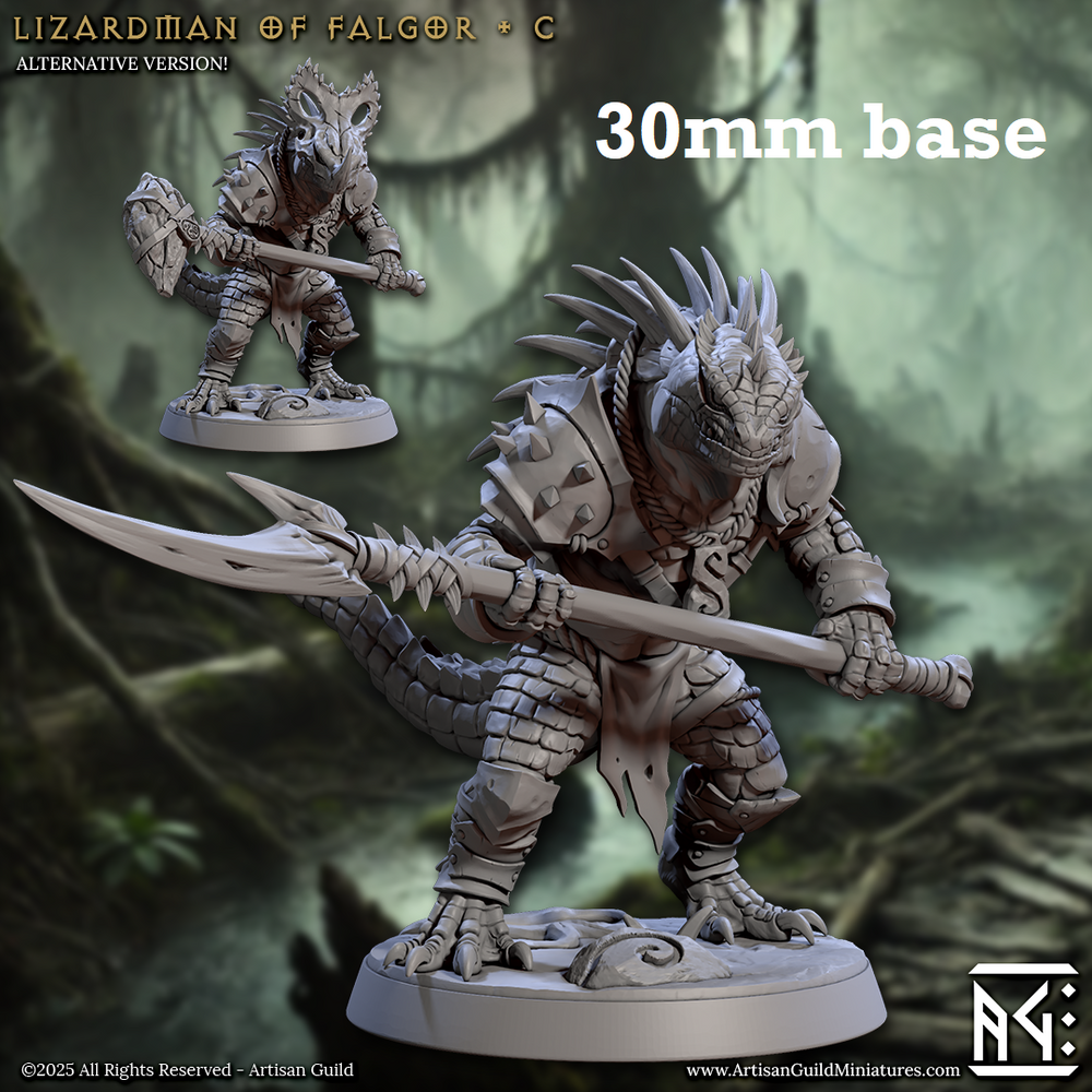 Lizardman of Falgor: Sculpt C (Male Lizardfolk Warrior) (Online Only)