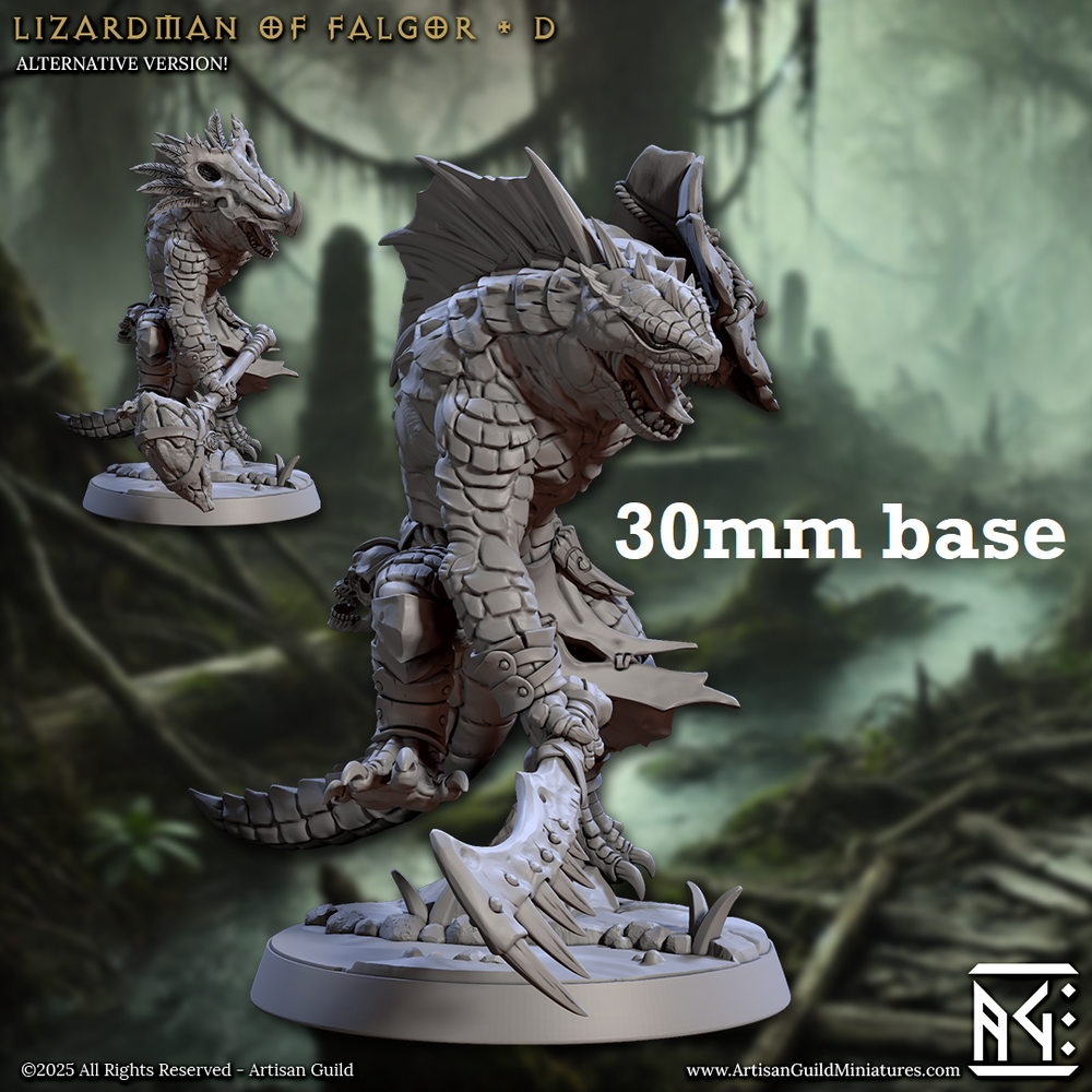 Lizardman of Falgor: Sculpt D (Male Lizardfolk Warrior) (Online Order Only)