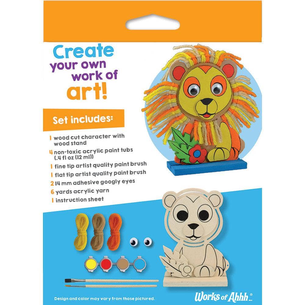 Lion - Wood Yarn Wrapping Craft & Paint Kit