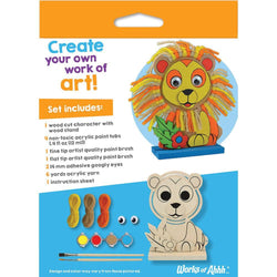 Lion - Wood Yarn Wrapping Craft & Paint Kit