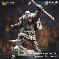 Lochren Ishtrak Hammerfist, Dwarven Blacksmith (Male Dwarf Barbarian) (Online Order Only)