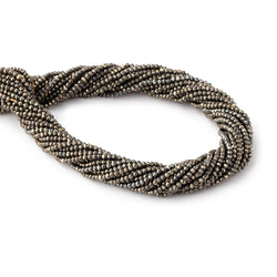 Lot of 20 strands - 2mm Golden Pyrite Micro-faceted Rondelle Beads (ONLINE ORDER ONLY)
