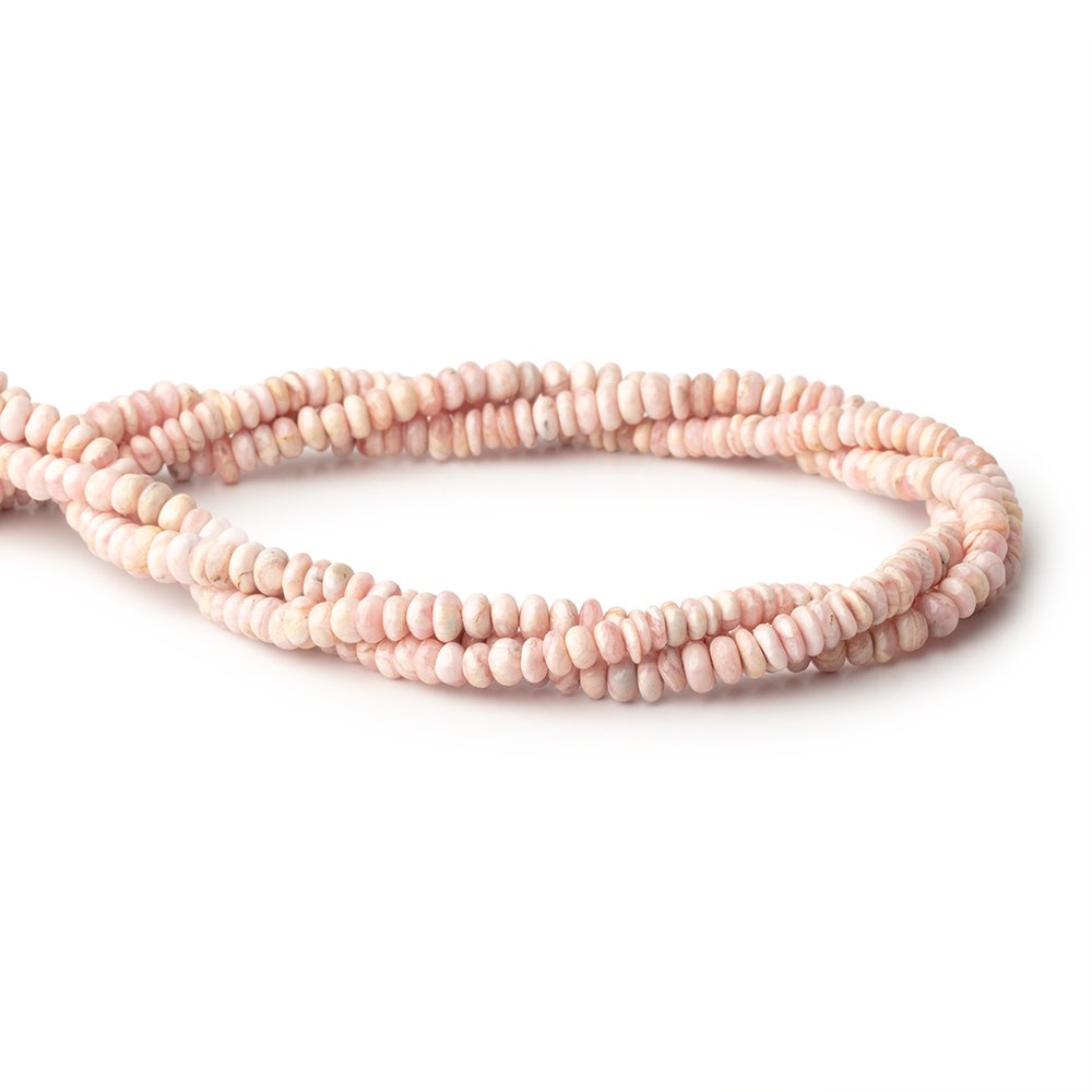 Lot of 3 Strands of 4mm Rhodochrosite Plain Rondelle Beads (ONLINE ORDER ONLY)