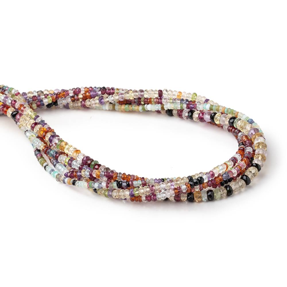 Lot of 6 Strands of Multi Gemstone Faceted Rondelle Beads (ONLINE ORDER ONLY)