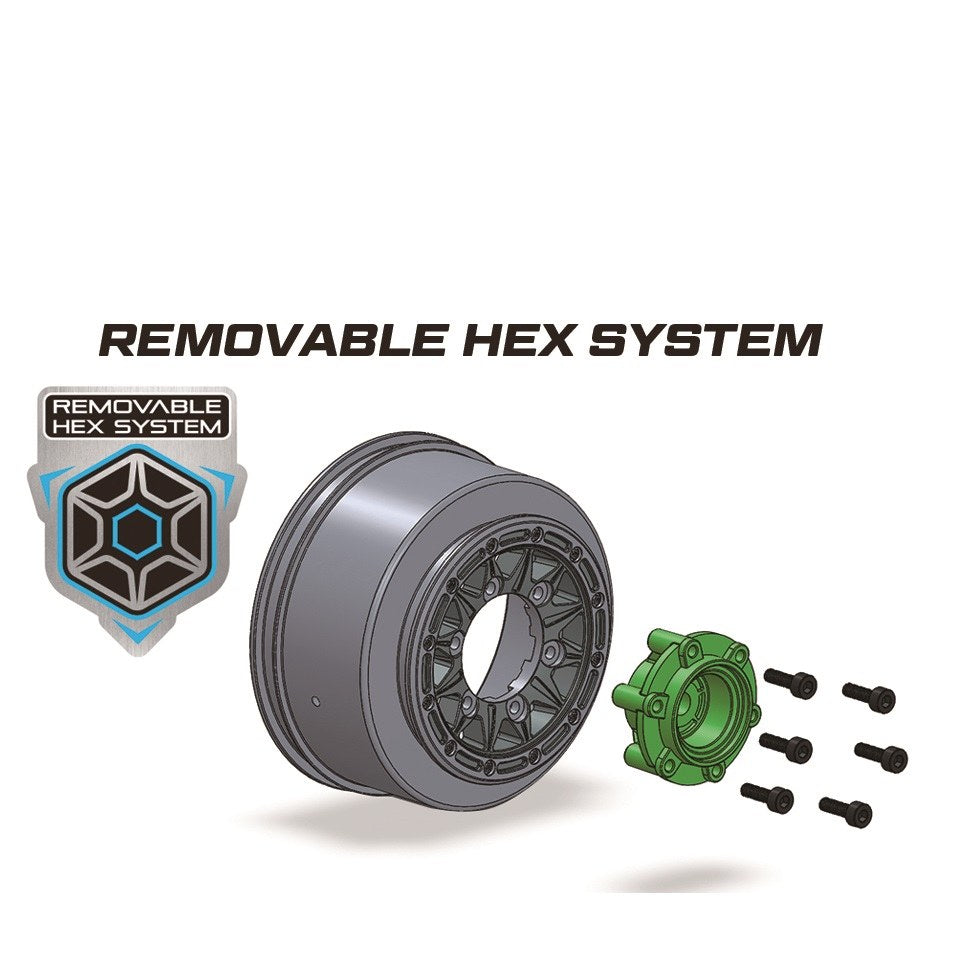Louise R/C SC-Rock 1/10 Short Course Tires, Soft, 12, 14 & 17mm Removable Hex Glued on Black Rim (2) LT3229SB (ONLINE ORDER ONLY)