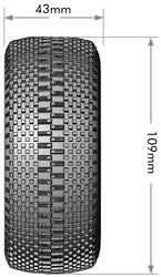 Louise R/C SC-Groove 1/10 Short Course Tires, Soft, 12, 14 & 17mm Removable Hex Glued on Black Rim (2) LT3146SB (ONLINE ORDER ONLY)