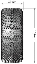 Louise R/C SC-Turbo 1/10 Short Course Tires Soft 12mm 14mm 17mm Removable Hex Mounted Black Rim Pair