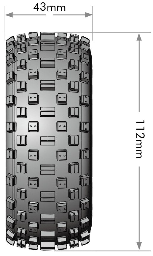Louise R/C SC-Rock 1/10 Short Course Tires, Soft, 12, 14 & 17mm Removable Hex Glued on Black Rim (2) LT3229SB (ONLINE ORDER ONLY)