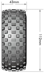 Louise R/C SC-Rock 1/10 Short Course Tires, Soft, 12, 14 & 17mm Removable Hex Glued on Black Rim (2) LT3229SB (ONLINE ORDER ONLY)