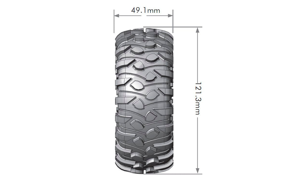 Louise R/C CR-Rowdy 1/10 1.9" Crawler Tires, 12mm Hex, Super Soft, Mounted on Black Chrome Rim, Front/Rear (2) LT3233VBC (ONLINE ORDER ONLY)