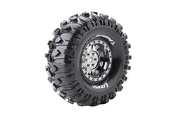 Louise R/C CR-Rowdy 1/10 1.9" Crawler Tires, 12mm Hex, Super Soft, Mounted on Black Chrome Rim, Front/Rear (2) LT3233VBC (ONLINE ORDER ONLY)