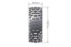 Louise R/C B-Ulldoze 1/8 Off-Road Buggy Tires 17mm Hex Soft Mounted Black Spoke Rim Pair