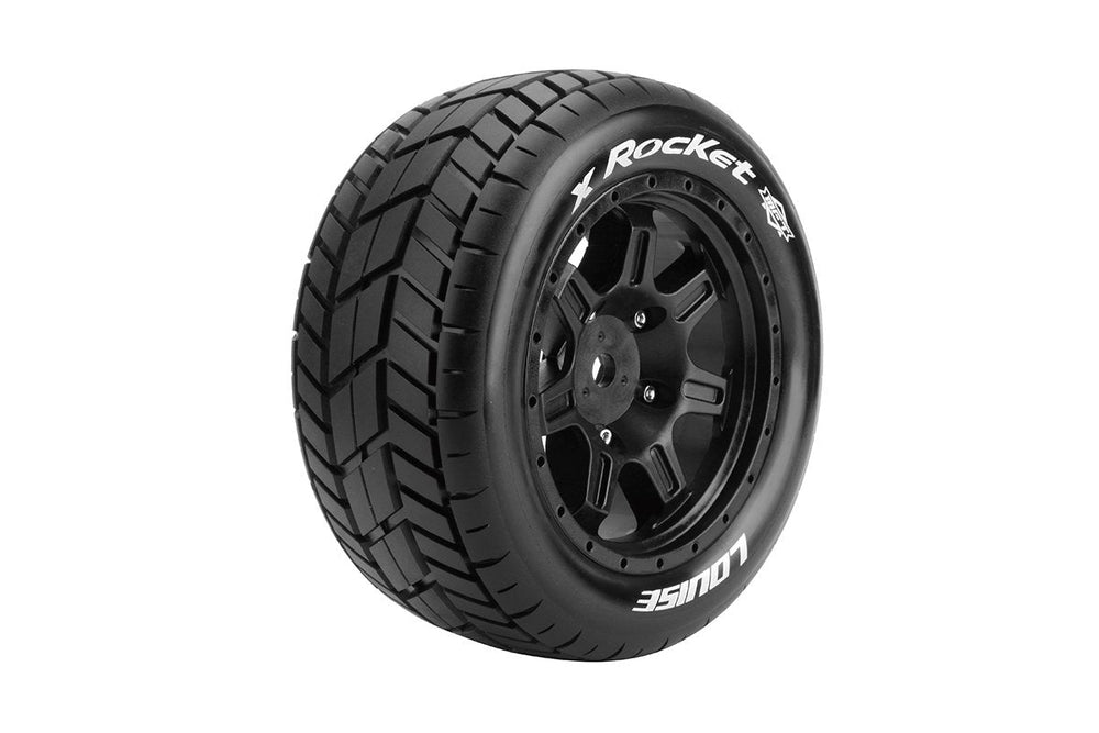 Louise R/C MFT X-Rocket Monster Truck Belted Tires 24mm Hex Pair for Traxxas X-MAXX / XRT