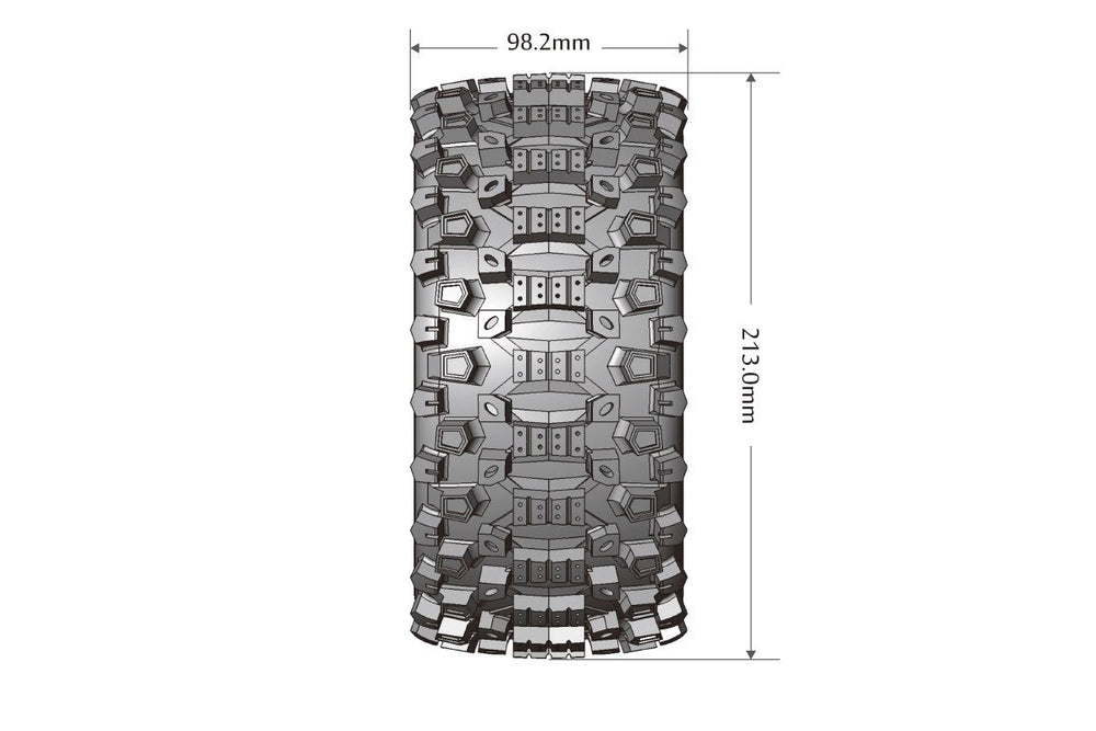 Louise R/C MFT X-Uphill X-MAXX Sport Monster Truck Tires Mounted, 24mm Hex, (2) LT3297B (ONLINE ORDER ONLY)