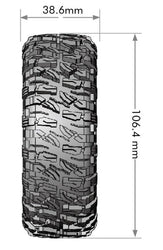 Louise R/C CR-Mallet 1/10 1.9" Crawler Class 1 Tires Mounted 12mm Hex Black Chrome Rim Pair