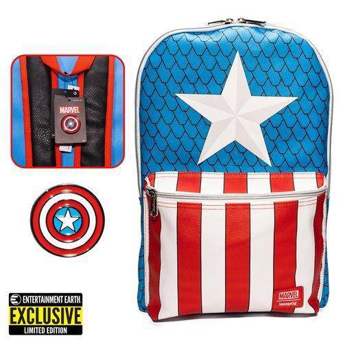 Loungefly Captain America Cosplay Backpack with Pin Set - Entertainment Earth Exclusive (ONLINE ORDER ONLY)