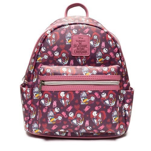 Loungefly The Nightmare Before Christmas Jack and Sally Hearts Mini-Backpack - Entertainment Earth Exclusive (ONLINE ORDER ONLY)