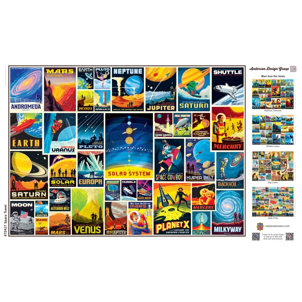 Vintage Posters - Space Travel 1000 Piece Jigsaw Puzzle
