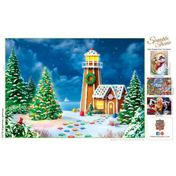 Sparkle & Shine - Gingerbread Lighthouse 500 Piece Glitter Jigsaw Puzzle (ONLINE ORDER ONLY)