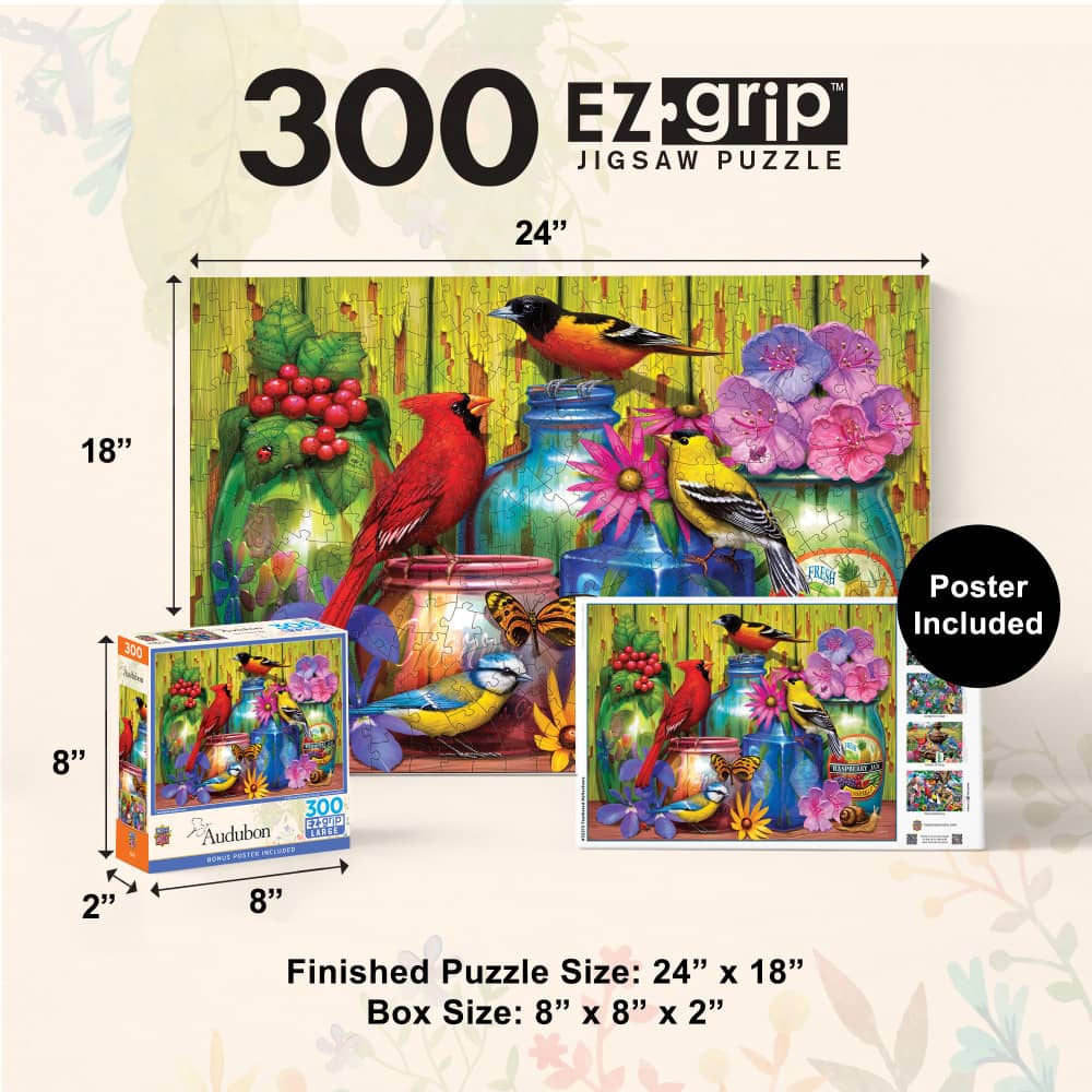 Audubon - Feathered Reflections 300 Piece EZ Grip Jigsaw Puzzle