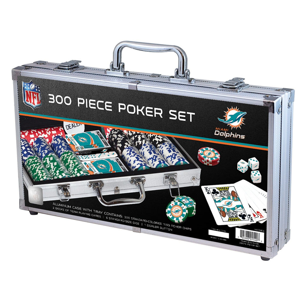 Miami Dolphins 300 Piece Poker Set (ONLINE ORDER ONLY)