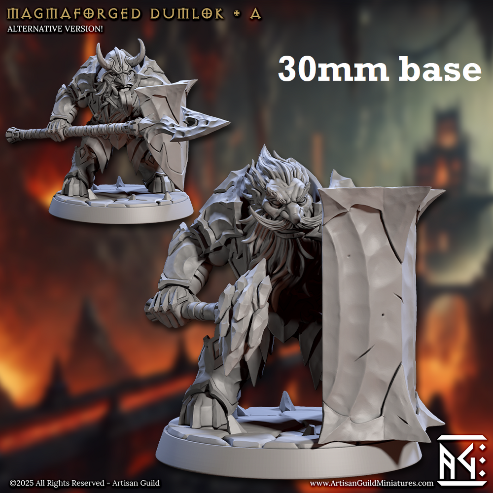 Magmaforged Dumlok: Sculpt A (Male Fire Dwarf Warrior) (Online Order Only)