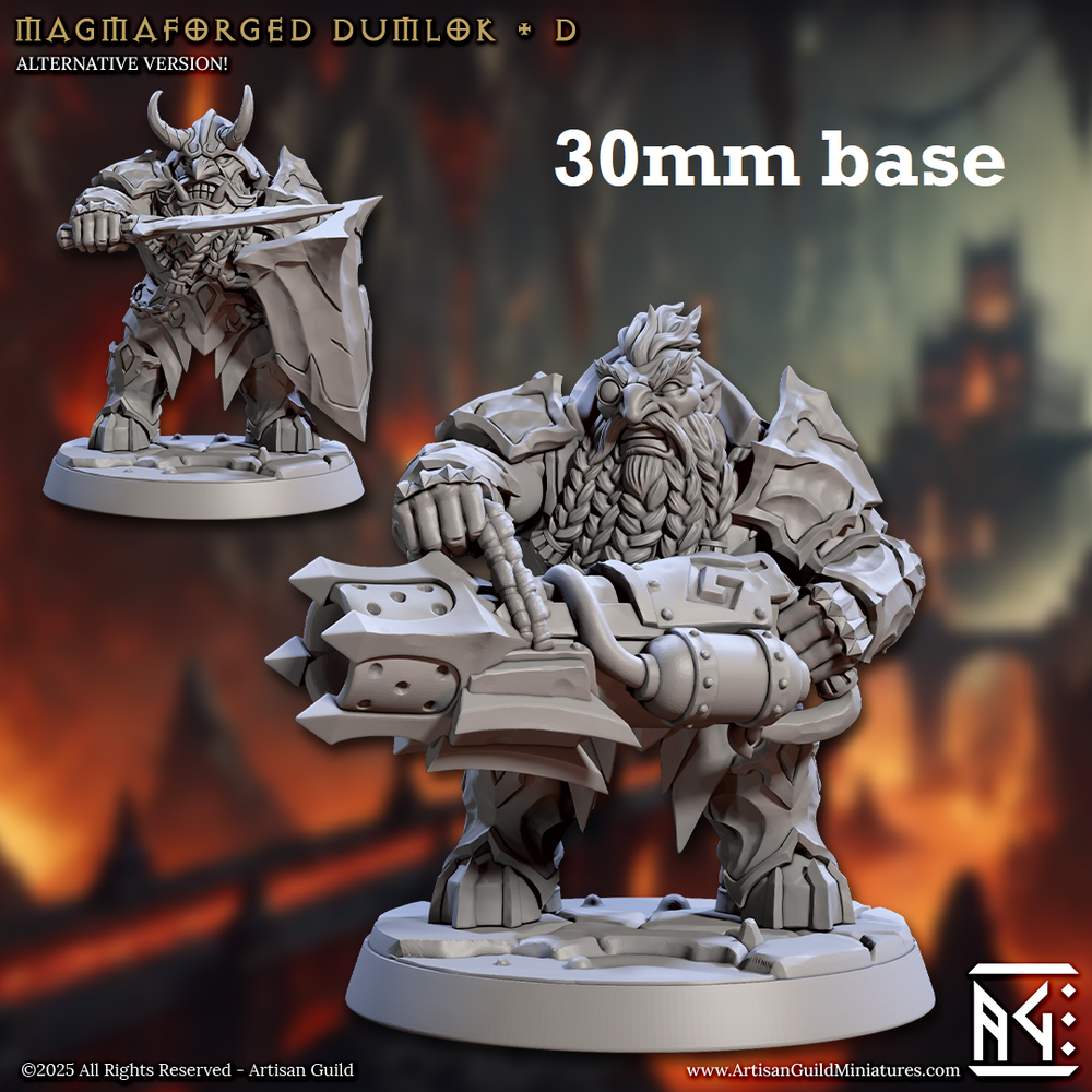 Magmaforged Dumlok: Sculpt D (Male Fire Dwarf Warrior) (Online Order Only)