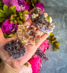 Large ANHUI Yellow Fluorite with Thousand Layer Purple Phantoms, RARE Minerals (ONLINE ORDER ONLY)
