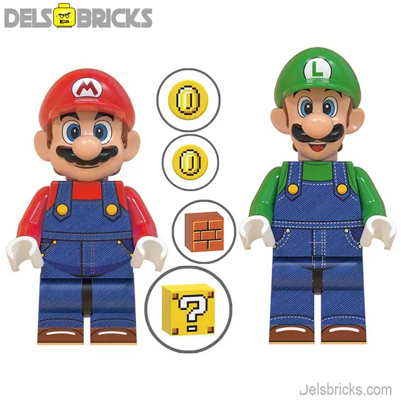 Mario Brothers Movie & Luigi  set of 2 Super Mario Lego Minifigures (ONLINE ORDER ONLY)