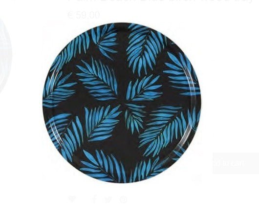 Mariska Meijers Palm Beach Blue birch wood tray size (Online Order Only)