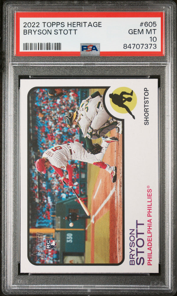 2022 TOPPS HERITAGE BRYSON STOTT  #605 - PSA 10 ROOKIE CARD (Online Order Only)