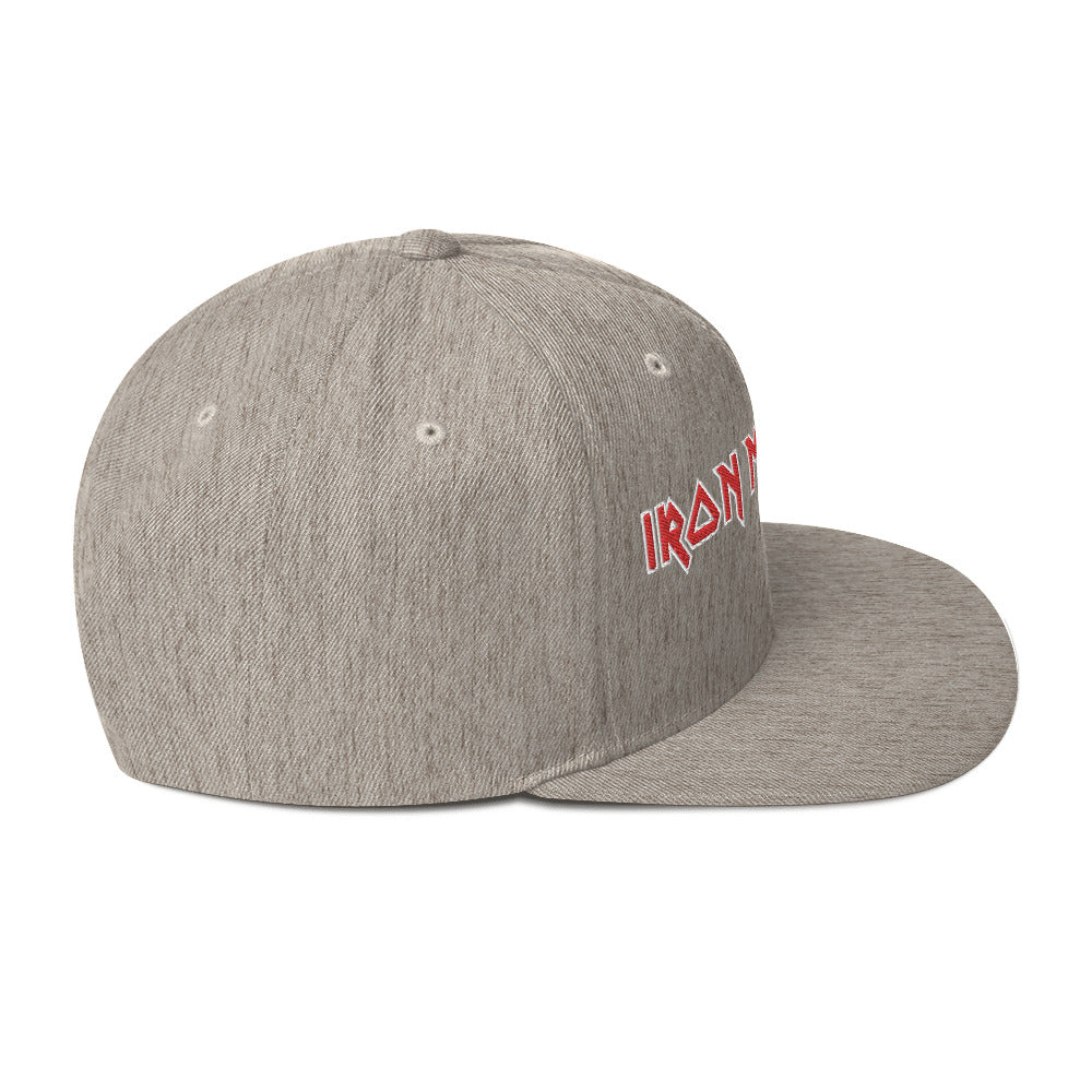 Iron Maiden Classic Logo Grey Embroidered Snap Back Hat [Apparel] (ONLINE ORDER ONLY)