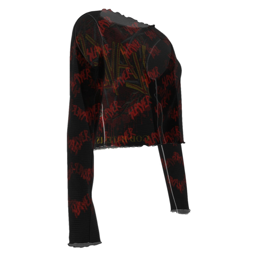 Slayer Patterned Logo Women's Mesh Top [Apparel] (ONLINE ORDER ONLY)