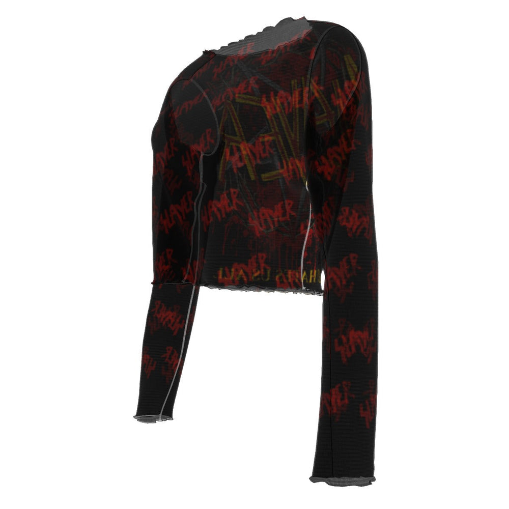 Slayer Patterned Logo Women's Mesh Top [Apparel] (ONLINE ORDER ONLY)