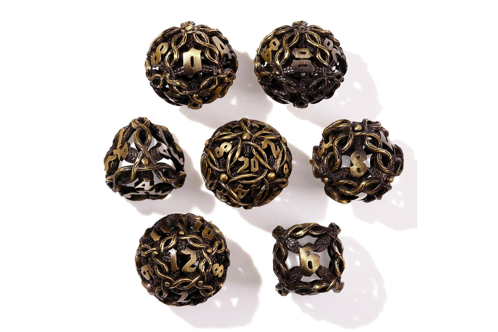 Nature's Wrath Metal RPG Dice Set | 7 Pieces (ONLINE ORDER ONLY)