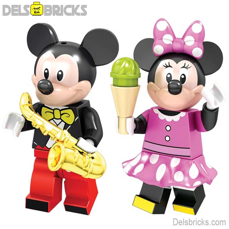 Mickey & Minnie Mouse set of 2 Disney Lego Minifigures Custom Toys 4 (ONLINE ORDER ONLY)