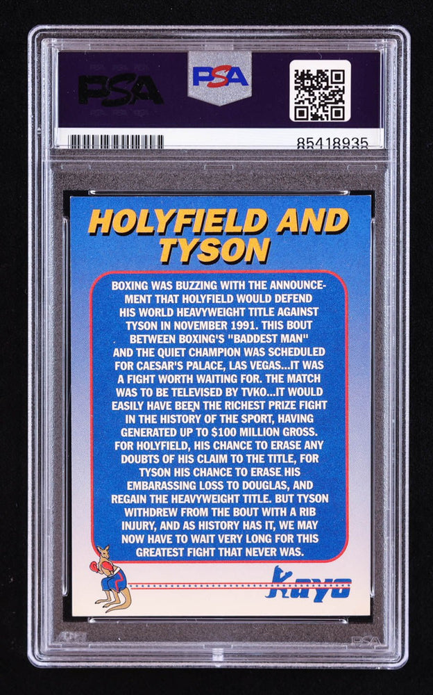 Mike Tyson Signed 1992 Kayo Holograms #10 Holyfield/Tyson (PSA | Auto 9) (Online Order Only)
