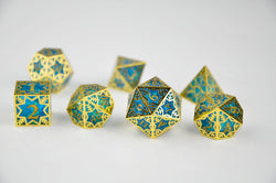 Gilded Permafrost Forged in Frost Dice Set (Resin Dice Encased in Metal) (Online Only)